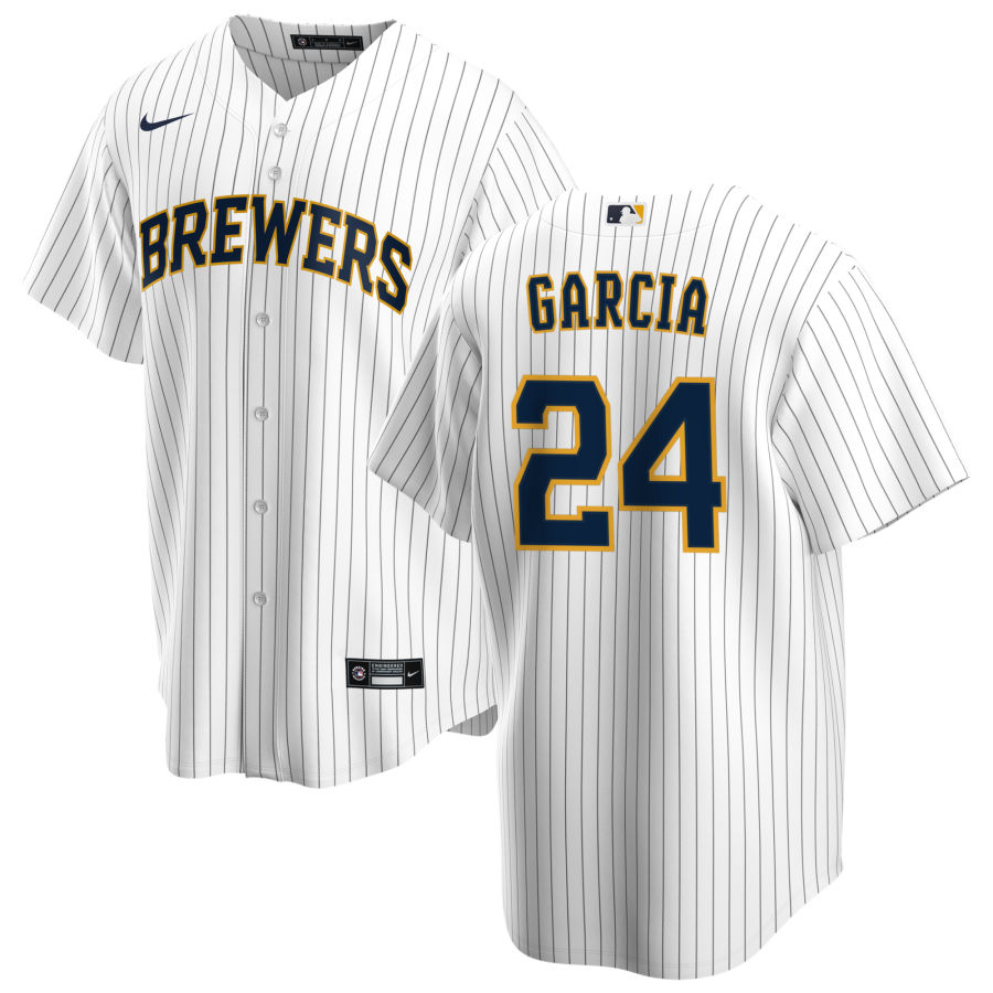 Nike Men #24 Avisail Garcia Milwaukee Brewers Baseball Jerseys Sale-White